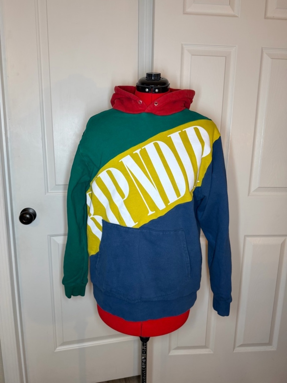 Rip N Dip Primary Color Block Long Sleeve Pullover Hoodie Men’s S